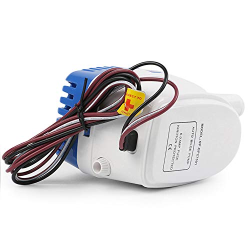 FSFYUK Bomba de agua sumergible automática para automóvil, bomba de achique automática para barco marino, RV, 12 V, 1100 GPH, automátic