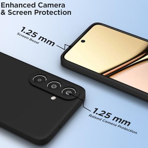 Image of Outlouders Back Cover for Samsung Galaxy M35 5G | Camera Protection | Durable Soft Matte Silicone Bumper Case (Black)