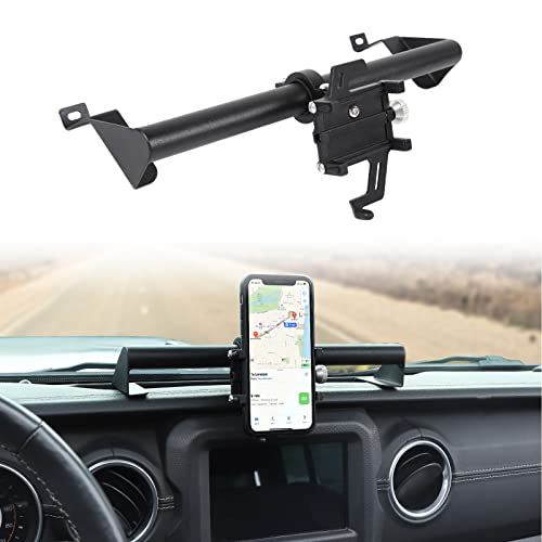 Linskip Rugged Heavy Duty Dash Bar Phone Holder, Dashboard Cell Phone Mount for 2018-2023 Jeep Wrangler JL JLU ? 2020-2023 Jeep Gladiator JT (Black)