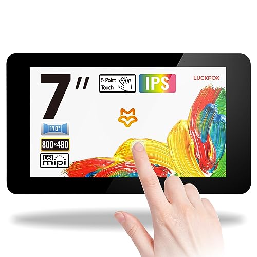 LUCKFOX DSI Capacitive 7 inch Touch Screen Support 3D Printing for Raspberry Pi Screen 7 inch 800x480 Toughened Glass for Raspberry Pi Display IPS Screen 170°Wide Viewing Angle for VisionFive2, etc