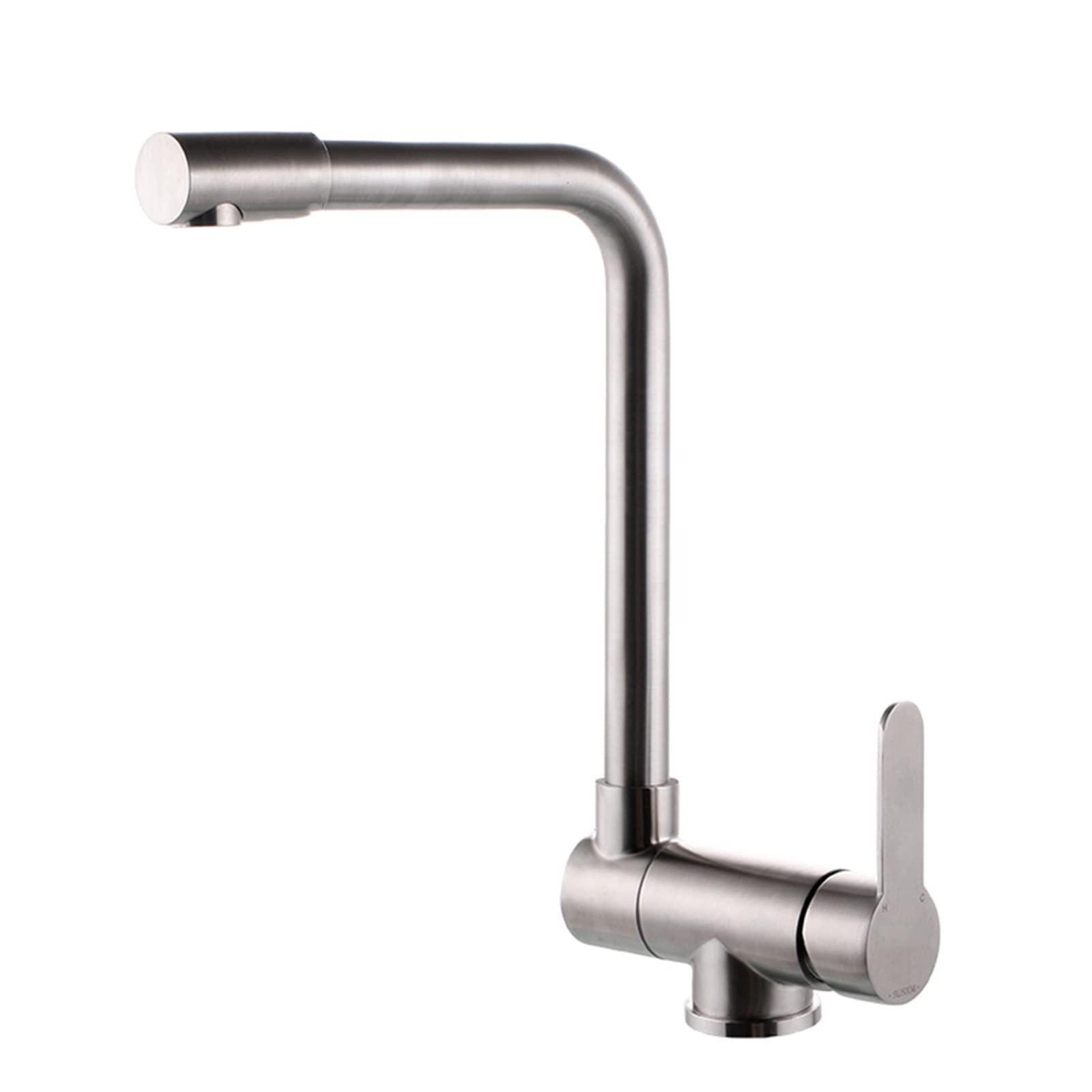 Robinet mitigeur d'évier de cuisine pliant en acier inoxydable brossé
