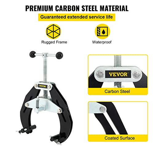 Image of VEVOR Pipe Clamp, 2 to 6 in, High Strength Ultra Clamp with Quick Acting Screws, Steel Pipe Alignment Tool with Lightweight Design, Black