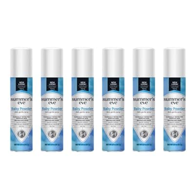 Summers Eve Freshening Spray | Baby Powder | 2 oz Size | Pack of 6 | pH Balanced, Dermatologist & Gynecologist Tested