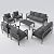 UDPATIO 7 Pieces Aluminum Patio Furniture Set Oversized Outdoor Furniture Modern Patio Set, 9 Seat Thick Cushion Outdoor Seating Set for Balcony(Include Waterproof Sofa Cover)