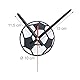 Relaxdays Wanduhr DIY, Fußball-Wanduhr Kinderzimmer, Ø 50-100 cm, Wandtattoo Uhr zum Kleben, 3D-Uhr Wand, scharz/weiß