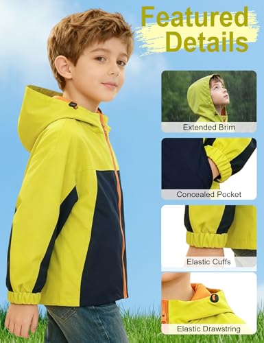 Image of Venzina Kids' Adventure-Ready Windproof Jacket Thermal-Insulated & Water-ResistantFixed Hood for Hiking, Camping, School