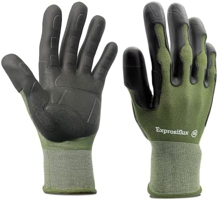 Thorn Proof Gardening Gloves for Women & Men (2 Pack) - 3X Anti-Slip Grip, Reinforced TPE Palm & Breathable Nylon - for Pruning Roses, Landscaping, Sharp Mulch (Oliv...