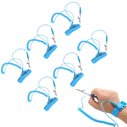 Image of LIZEALUCKY Antistatic Wrist Strap,Adjustable ESD Wrist Band Fits PU Anti Static Wrist Strap Elastic Bracelet for Working