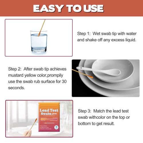 Lead Test Kit with 10 Pcs Lead Testing Swabs - Rapid Test Results in 30 Seconds - Suitable for All Painted Surfaces, Dishes Jewelry Metal Ceramics Wood - Lead Paint Test Kit for Home Use (10 Pcs) - Thumbnail 3