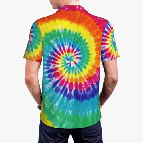 Tie Dye Men's Casual Polo Shirts, Short Sleeve Golf Shirts Fashionable Quick Dry Men's Shirts3