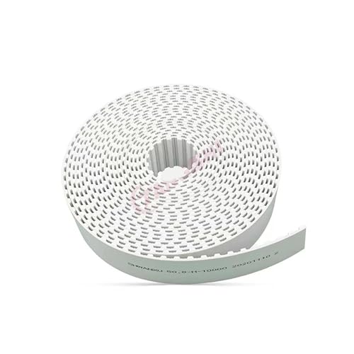 Courroie synchrone ouverte T5 PU blanche 10mm de transmission linéaire avec câble acier