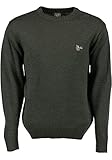 1/1-Arm OS Trachten Herren Strickpullover Feinstrick Pullover Jagdpullover mit Rundhalsausschnitt Eruzia, Größe:56, Farbe:Oliv