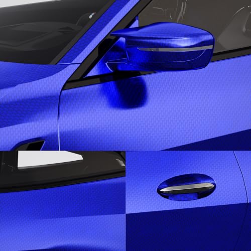Image of Lypumso Plating Chrome Blue Vinyl Wrap Film, Mirror-Like Gloss Finish for Car, Motorcycle | Easy DIY Install & Air Release | Removable No Residue 1ft x 10ft