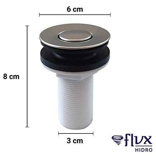 Ralo pia 7/8 Válvula Click Inox de Banheiro Lavatório Cuba Escoamento Flvx Hidro