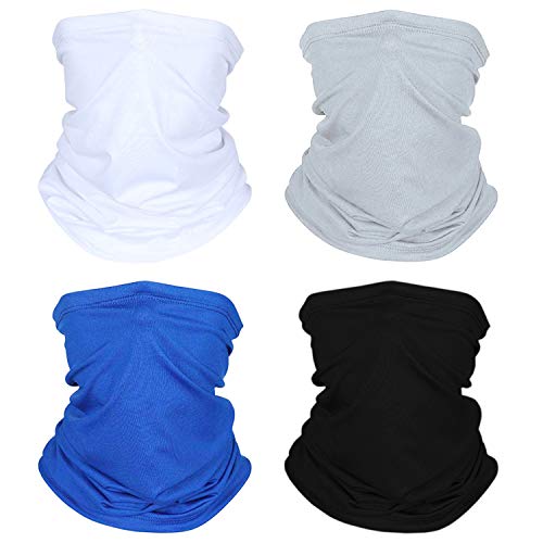 Cycling Scarf UV Dust Protection Face Cover Breathable Elastic Neck Gaiter(4 pcs)