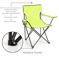 BigDean 2X Campingstuhl mit Campingtisch faltbar Neon Grün Schwarz – Ansicht 6