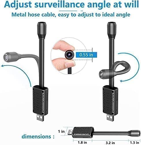 Wi-Fi 1080P Mini Camera - 360° Flexible View, Motion Detection Alarm, USB Portable CCTV with Night Vision & V380 PRO App, Ideal for Home Security Hidden BGHY - Image 4