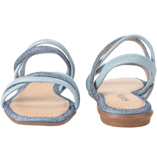 Sandália Rasteira Mississipi com Brilhos Azul - 37