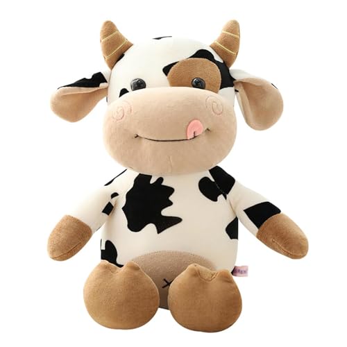 champracer Kuh Plüschtier, Plüschkuh Stofftier Flauschiges Kühe Tier Gefüllte Kuscheltier zum Kuscheln und Spielen, Toys Plüsch für Kinder & Erwachsene Weihnachten Geburtstagsgeschenk (30cm)
