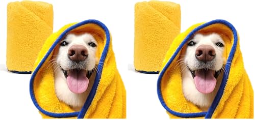 Image of PETHROOM Ultra Absorbent Pet Towel | Quick-Drying, Soft Microfiber Dog & Cat Bath Towel | Lightweight, Durable, Fast Water-Soaking | Ideal for All Breeds (Large) 23.6 inch x 47.2 inch (Pack of 2)