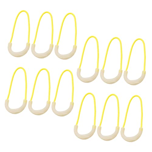 NULYLU 12pcs Fluorescent Zipper Pulls for Tent Stake Outdoor Cord Large Zipper Pullers TPU Material Pulls Ropes