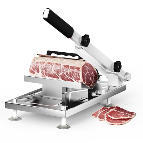Koconic Manual Frozen Meat Slicer Stainless Steel Cleaver for Beef Mutton Pork Roll Home Cooking BBQ Hot Pot