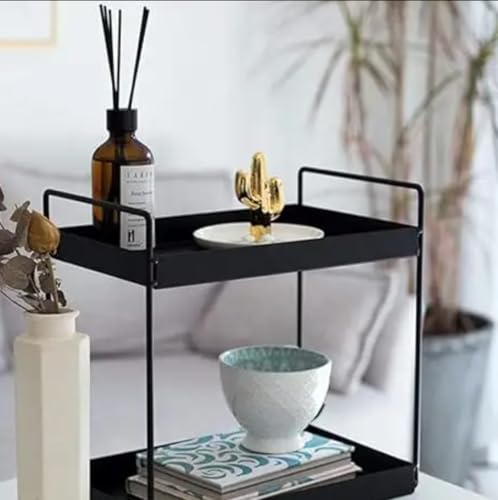 Image of Clazkit Iron 2-Tier Countertop Kitchen Organizer | Tiered Shelf Storage Rack, Counter Top Organiser Storage Shelf for Home Kitchen and Bathroom