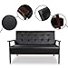 AODAILIHB Modern Wooden Leather 2-Seat Sofa, Sleek Minimalist Loveseat, Sturdy and Long-Lasting Loveseat Sofa Couch, Home Office Furniture (Black)