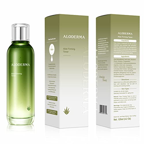 Aloderma Firming Skin Toner With 91% Organic Aloe Vera - Face Toner For Aging Skin With Natural Botanicals To Diminish The Appearance Of Fine Lines & Wrinkles - Alcohol Free Aloe Toner For Face #TOP6
