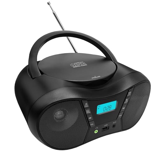 CTDZLED Portable CD Player Boombox with Bluetooth and FM Radio