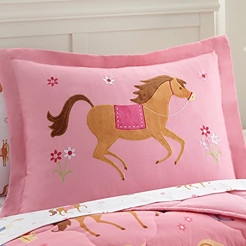 Wildkin Kids 5 Pc Twin Bed In A Bag For Boys And Girls, Microfiber Bedding Set Includes Comforter, Flat Sheet, Fitted Sheet, One Pillow Case And One Sham (Horses) #TOP2