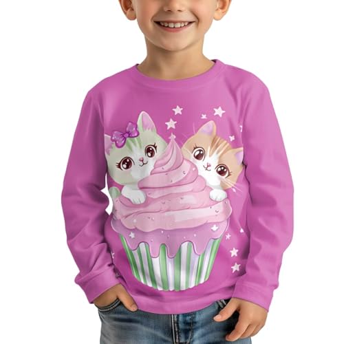 Image of Long Sleeve Shirts for Girls Winter Tops 3-16t Cartoon T Shirts for Fall Clothes