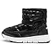 HOBIBEAR Boys Toddler Snow Boots Slip on Waterproof Warm Winter Shoes Outdoor(Black-Size 9.5 Toddler)