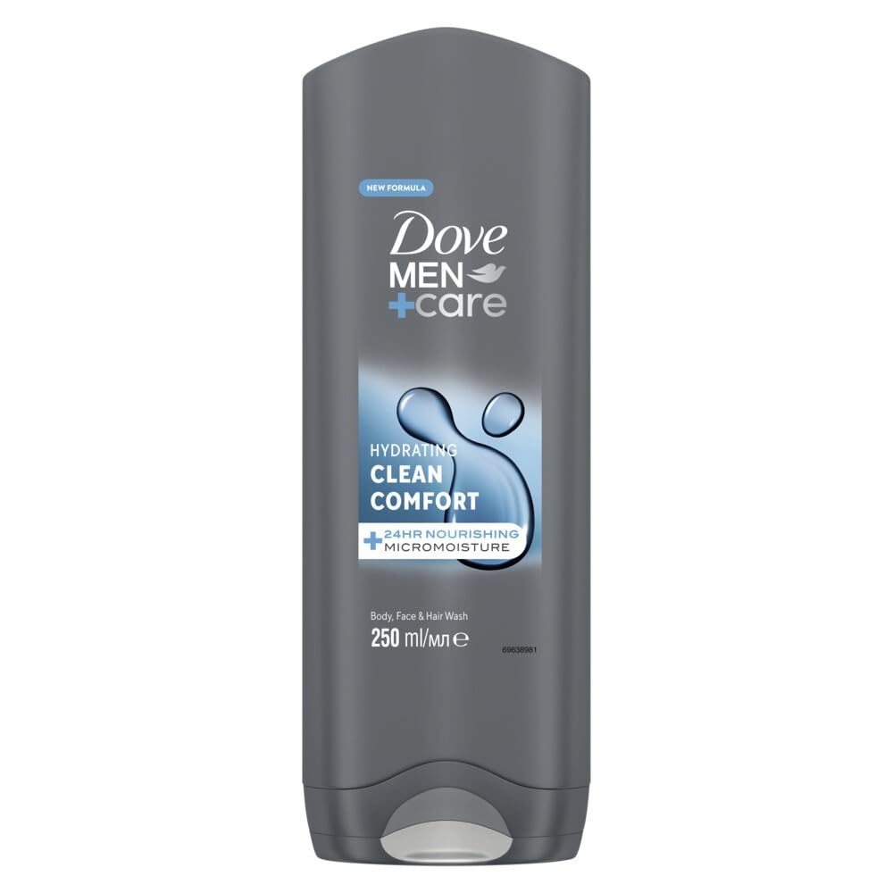Dove Men+ Care Clean Comfort Shower Gel for Face and Body for Men 250 ml PACK OF 1