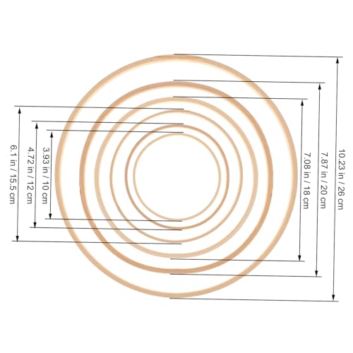 Aros de bambú circulares para macramé y manualidades con madera 3