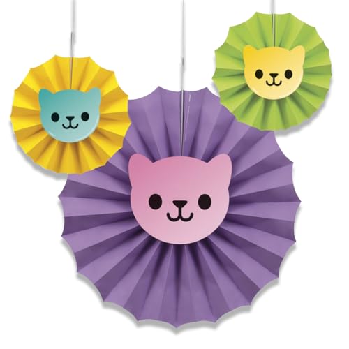 Unique Gabby's Dollhouse Multicolor Paper Fan Decorations - 12" &...