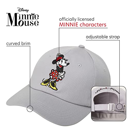 Disney Women’s Minnie Mouse Hat –Baseball Cap, Mom Hat, Size One Size, Minnie Mouse Grey #TOP1