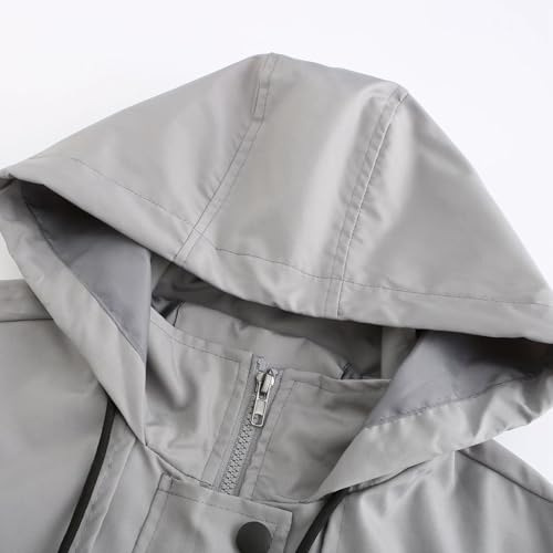 Lu's Chic Women's Hooded Rain Jacket Warm Anoraks Trench Coat Waterproof Fall Zip Up Winter Long Sleeve4