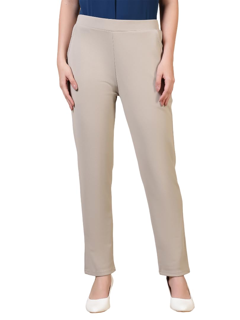 Women’s High-Rise Solid Straight-Fit Formal Trousers with Flat Front-picture-35