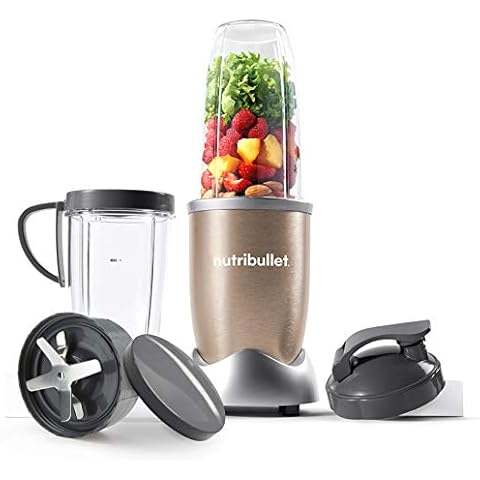 NutriBullet NBLP9 900W Blender Champagne Multi-Function Cold Beverage Smoothie Maker- 2 Cup Sizes and Stay Fresh Lid Cover