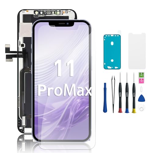 EXW for iPhone 11 PRO MAX Screen Replacement 6.5 Full HD LCD Display Digitizer Quality Touch Screen with Repair Tools Waterproof Seal & Protector Compatible with A2161 A2220 A2218