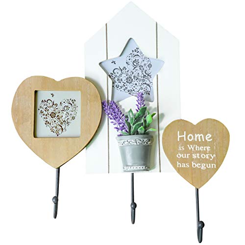 Wooden Heart Coat Hooks