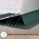 HoYiXi 14 Inch Laptop Sleeve Case PU Leather Case Compatible with New MacBook Pro 14 2021/HUAWEI MateBook 14 2021/HP Chromebook 14'' /Dell Latitude 14/13.5'' Surface Laptop 3, Sleeve Pouch Dark Green - Image 5