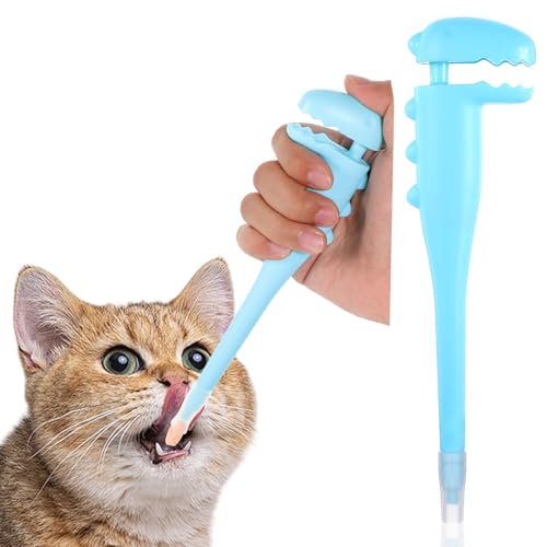 Cat Pill Shooter, Pet Pill Shooter for Cat, Dog Tablet Soft Tip Syringe Pet Medical Feeding Dispenser Tool for Small Animals(Blue)