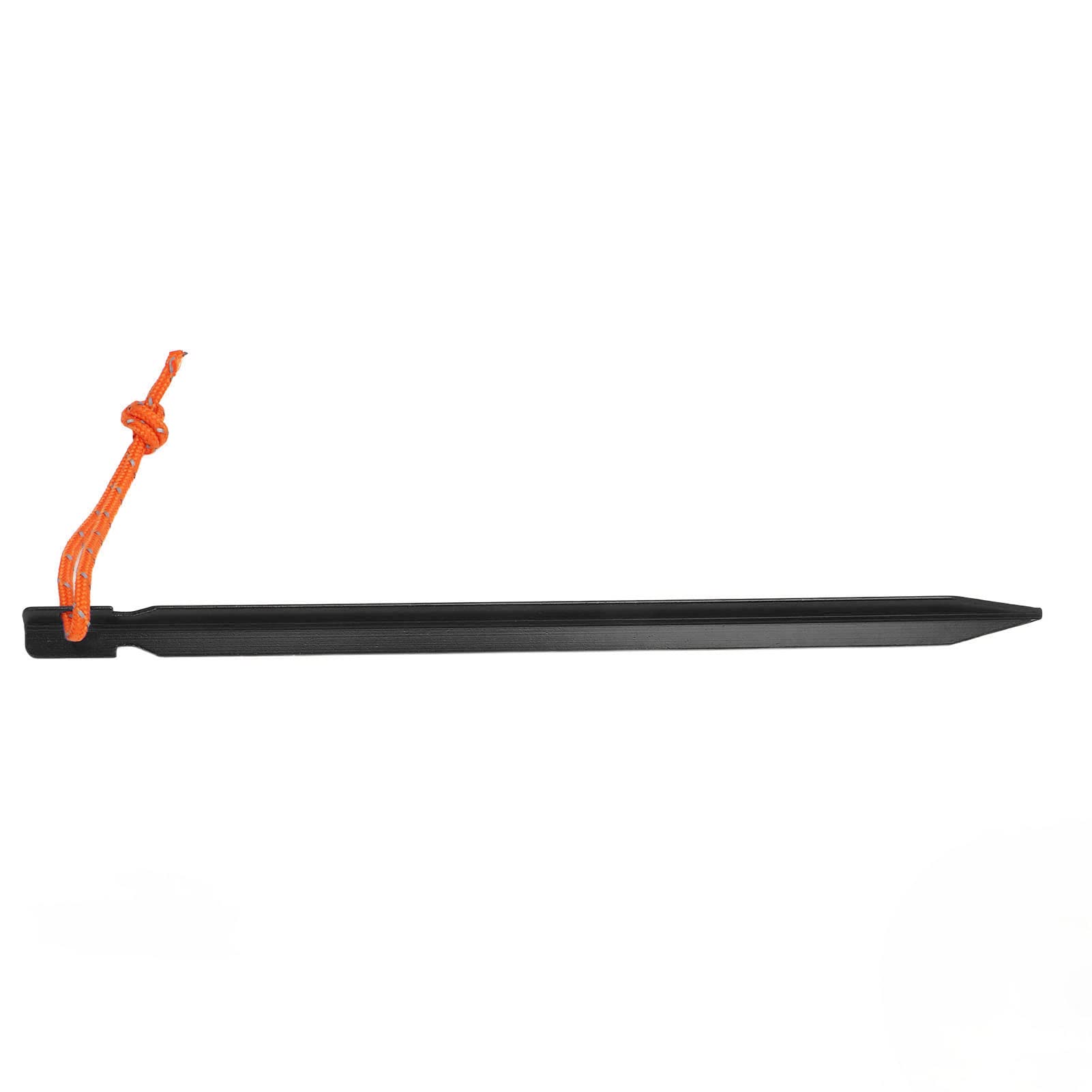 KANASI Picchetti per tenda, robusti picchetti in alluminio a forma di V da 23 cm con corde per fissare tenda e tettoia da campeggio all'aperto. (Nera)