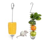 2Pcs Rat Enrichment Toys,Bird Cage Food Fruit Vegetable Holder,304 Stainless Steel Foraging Toy,Fancy Mice Cage Accessories Puzzle Toy,Hanging Rodent Toys Slow Feeder,Bird Foraging for Parakeet - Image 3