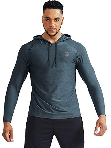 Neleus Men's 2 Pack Dry Fit Running Shirt Long Sleeve Workout Athletic Shirts With Hoods,5071 Slate Grey,Dark Grey,3Xl #TOP1