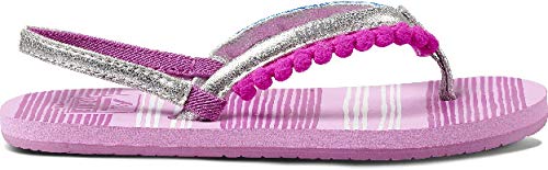 Reef - Girls Little Pom Pom Sandals, Size: 5/6 M US Toddler, Color: Orchid2