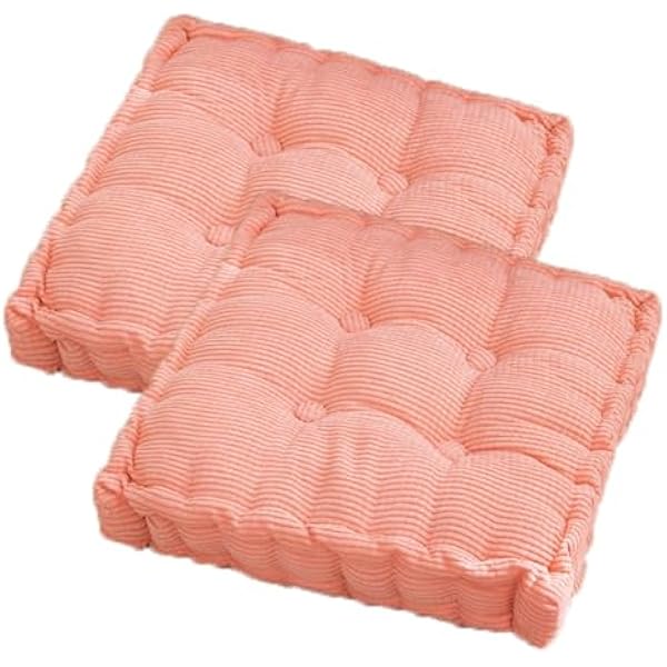 2 Kwadratowe Poduszki Podłogowe, Zagęszczona Mata Do Medytacji O Grubości 8 cm, Poduszka Na Krzesło Do Jadalni, Tatami Na Piknik W Klasie Salon Ogród(Size:40x40cm,Color:Różowy)