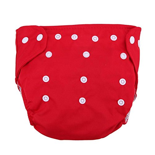 Baby Cloth Diaper Reusable Nappy Washable Free Size Adjustable All -In-One Waterproof For Babies/Toddlers (0-24 Months;RED)-image-20